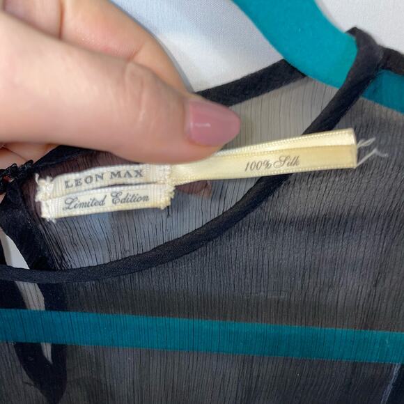 Leon Max Max Studio 100% English Lace Black Sheer Topper Dress Limited Edition 0 - Picture 7 of 8